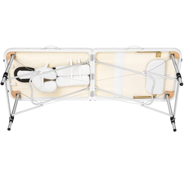 Massagebriks med 3 zoner, 5 cm polstring og taske - hvid