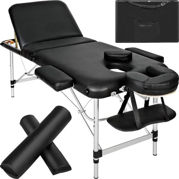 Massagebriks med 3 zoner, 5 cm polstring og taske - sort