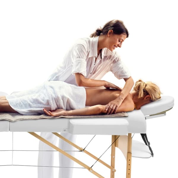 Massagebriks 2 zoner Freddi sæt med 5 cm polstring - hvid