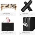 Miniatyrbild 5 av 10: Set 2-zons Massagebänk Freddi med 5 cm stoppning och träram inklusive massagerullar - svart