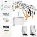 Miniatyrbild 6 av 10: Set 2-zons Massagebänk Freddi med 5 cm stoppning och träram inklusive massagerullar - vit