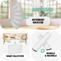 Miniatyrbild 8 av 10: Set 2-zons Massagebänk Freddi med 5 cm stoppning och träram inklusive massagerullar - vit