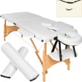 Miniatyrbild 1 av 10: Set 2-zons Massagebänk Freddi med 5 cm stoppning och träram inklusive massagerullar - vit