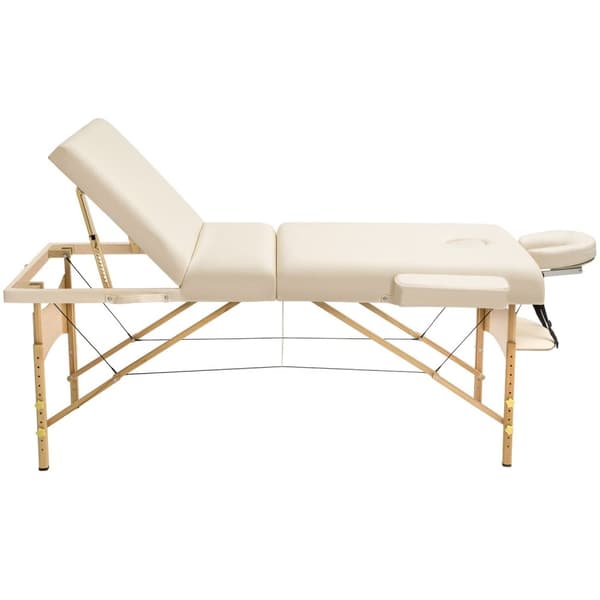 3-zoners massagebriks Somwang med 7,5 cm polstring og træramme - beige