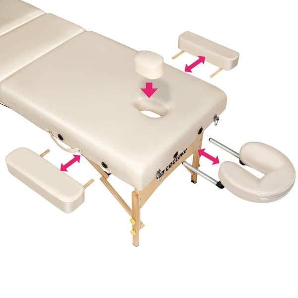 3-zoners massagebriks Somwang med 7,5 cm polstring og træramme - beige