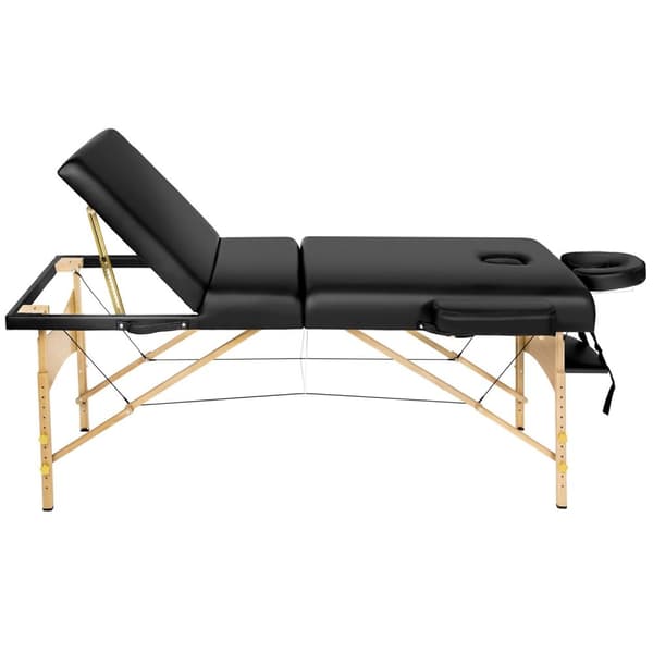 3-zoners massagebriks Somwang med 7,5 cm polstring og træramme - sort