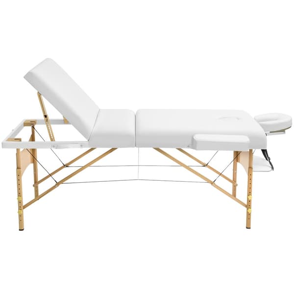 3-zoners massagebriks Somwang med 7,5 cm polstring og træramme - hvid