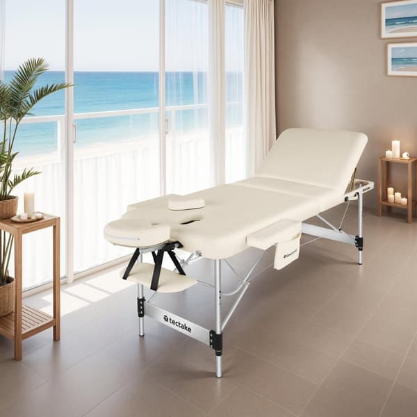 3 zoners massagebriks Phuket, bæretaske, aluminiumsramme - beige