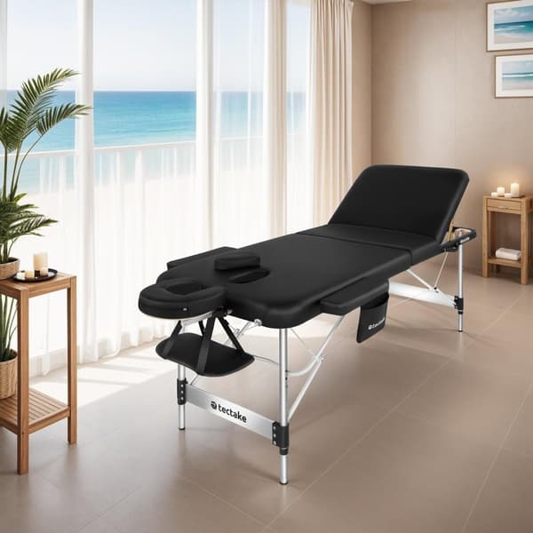 3 zoners massagebriks Phuket, bæretaske, aluminiumsramme - sort