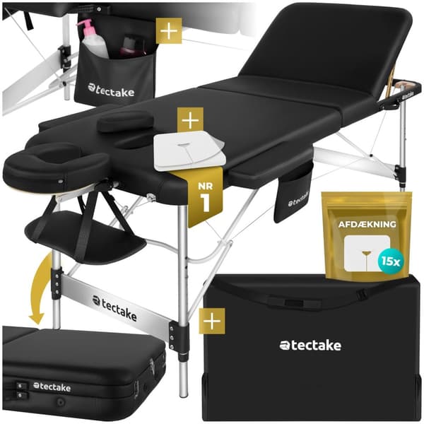 3 zoners massagebriks Phuket, bæretaske, aluminiumsramme - sort