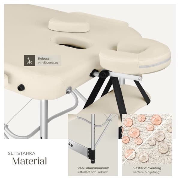 3 zons massagebänk Ko Tao med aluminiumram, inklusive bärväska - beige