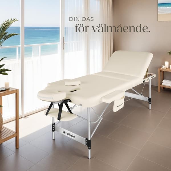 3 zons massagebänk Ko Tao med aluminiumram, inklusive bärväska - beige