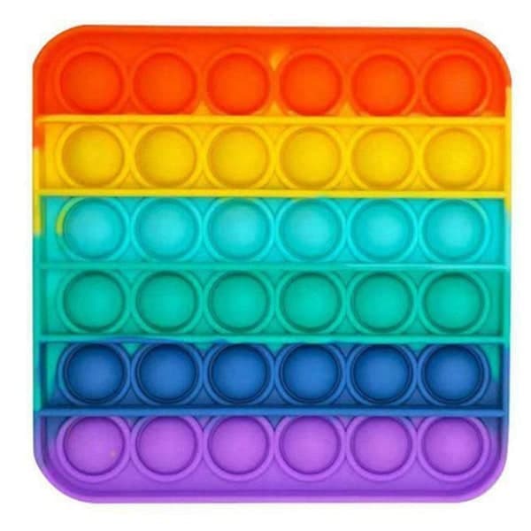 Popit Fidget Pop It Rainbow Round, Square - CE-hyväksytty