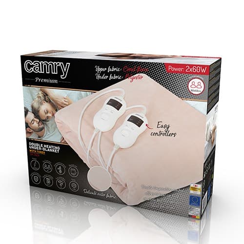 Camry CR 7424 elektrisk tæppe 2x60W Beige Fleece