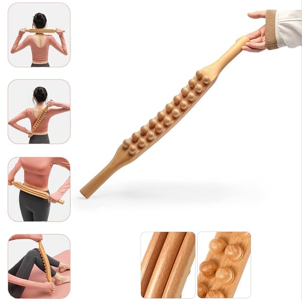 Ergonomisk Gua Sha Massagepind i Træ