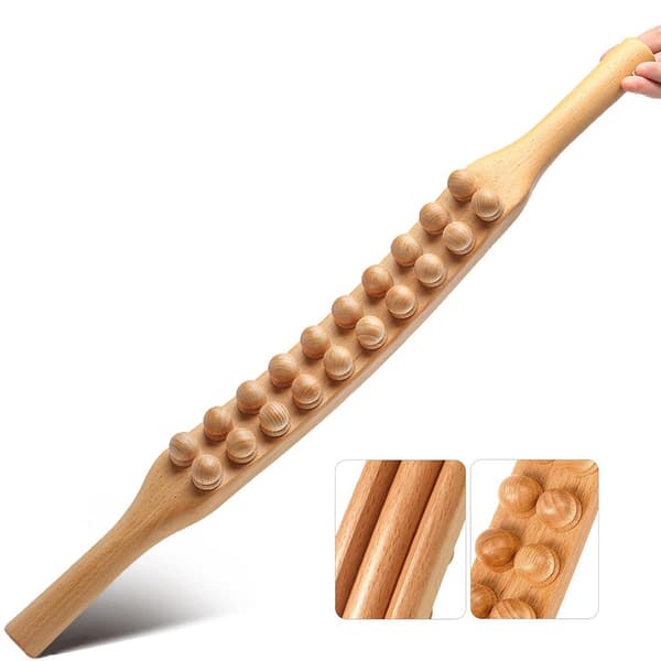 Ergonomisk Gua Sha Massagepind i Træ