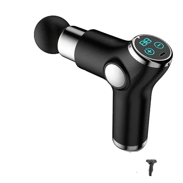 Massagepistol, djupvävnadspercussion, smärtlindring, 32 växlar Svart