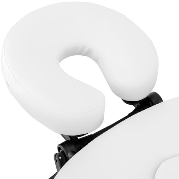 Bord, bærbar, foldbar massageseng med træramme, Colmar White, op til 227 kg, hvid