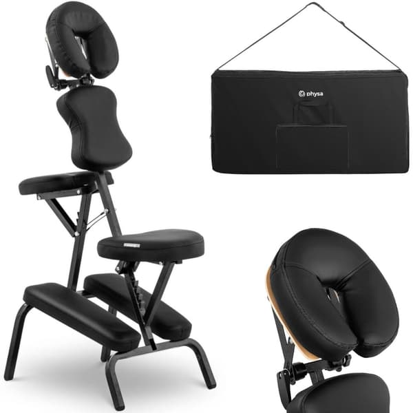 Massagestol foldbar op til 130 kg, sort