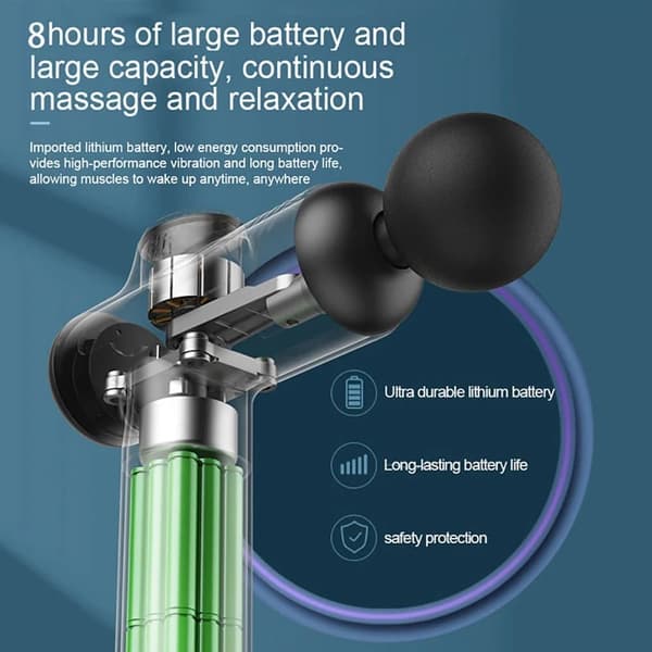 KONKA A9 professionel massagepistol Elektrisk stød Muskelafspænding Vibration Fitness Massager Fascia Gun mit 8 Massagehoved