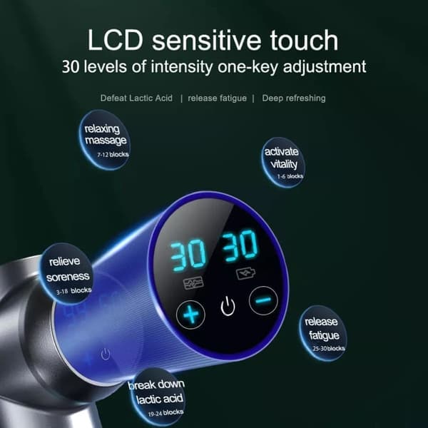 KONKA A9 professionel massagepistol Elektrisk stød Muskelafspænding Vibration Fitness Massager Fascia Gun mit 8 Massagehoved