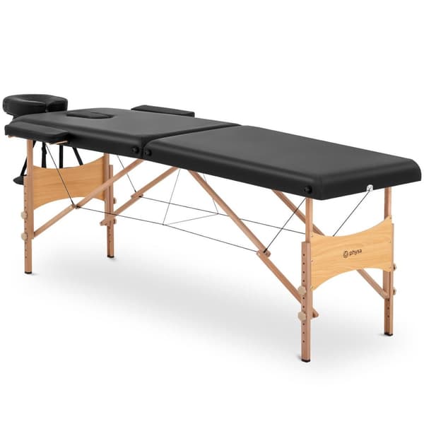 Bord massagebädd trä, portabel, hopfällbar Toulouse Svart, upp till 227 kg, svart