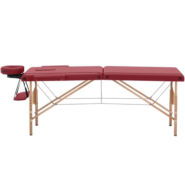Bord massagebädd trä, bärbar, hopfällbar Toulouse Röd, upp till 227 kg, röd