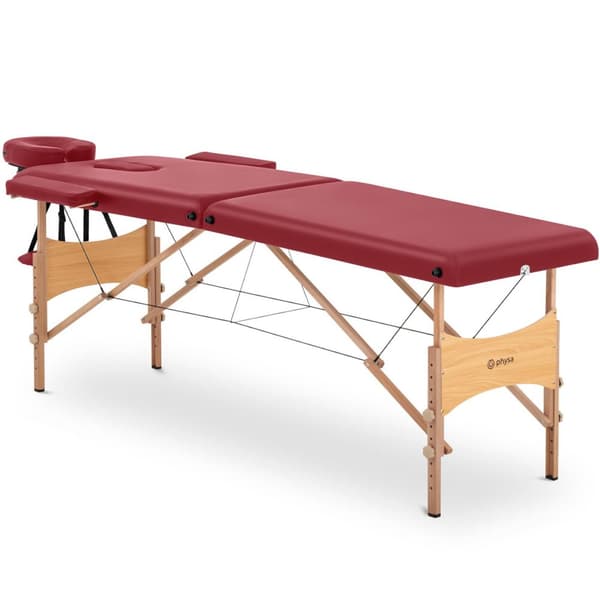Bord massagebädd trä, bärbar, hopfällbar Toulouse Röd, upp till 227 kg, röd