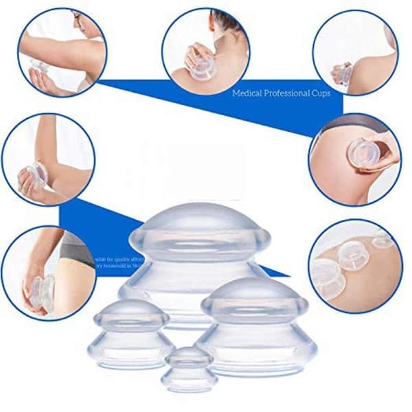 Koppning för Helkroppsmassage – 4-pack (L-XS), Vit | Förbättra Cirkulation och Lindra Muskelspänning