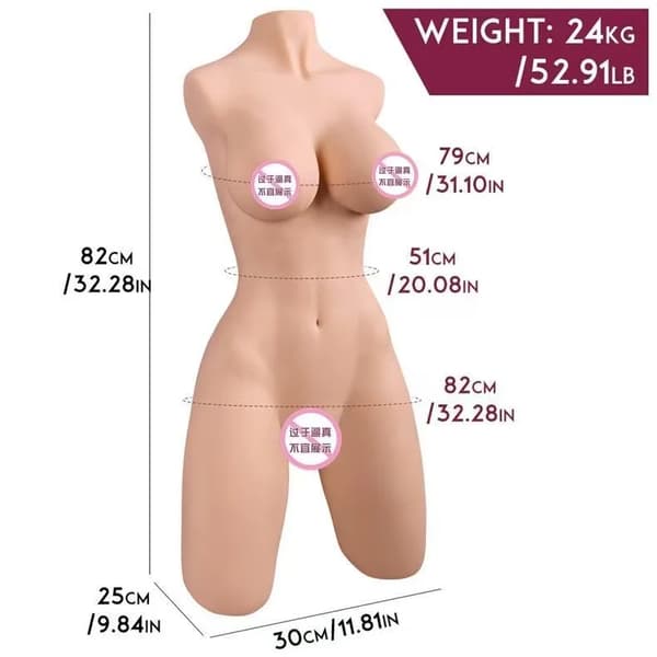 Silikondocka, Realistiska Egenskaper, Idealisk Storlek,24 kg halv docka