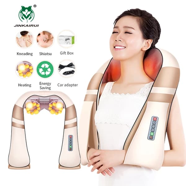 Elektrisk Shiatsu-massager, U-formet design, Infrarød varmeteknologi, EU-stik, P1-J-6