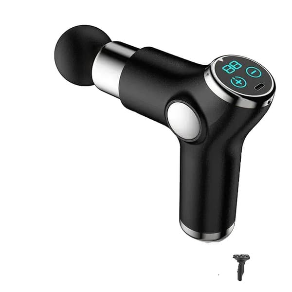 Massagepistol, dybdegående percussion, smertelindring, 32 gear Sort