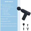 Pikkukuva 4 / 5: Hierontapistooli - LITTLE BALANCE - Sport Relax - 6 nopeutta - 4 päätä - Musta