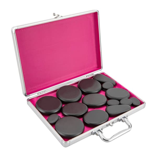 Hot Stone Massage Varmer, 4 Runde Sten, 4 Ovale Sten