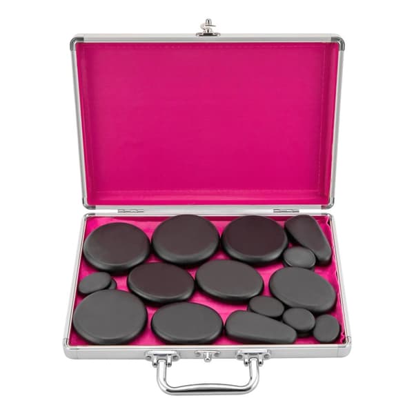 Hot Stone Massage Varmer, 4 Runde Sten, 4 Ovale Sten
