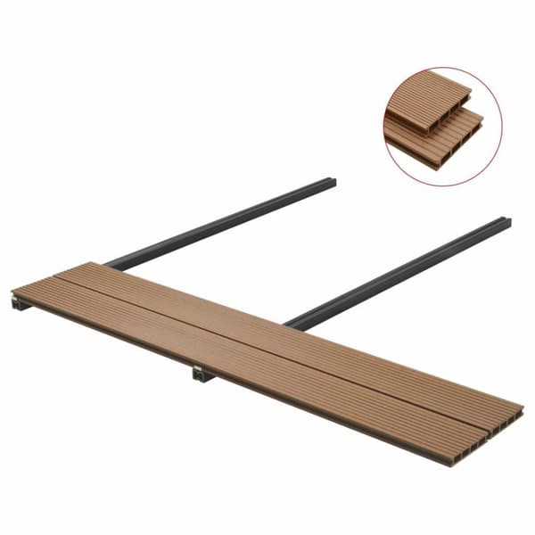 vidaXL WPC ihåliga golvplattor med tillbehör 10 m² 2,2 m teak