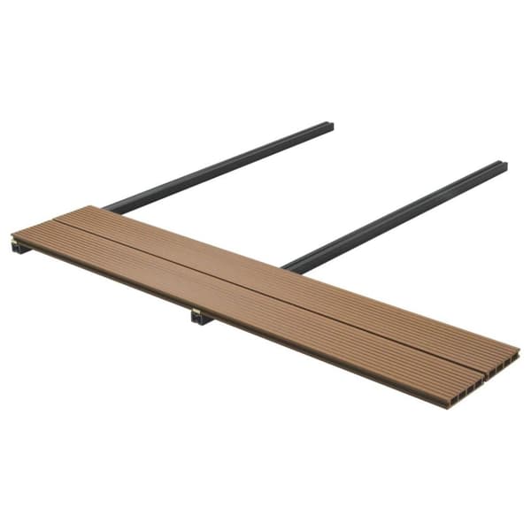 vidaXL WPC ihåliga golvplattor med tillbehör 10 m² 2,2 m teak