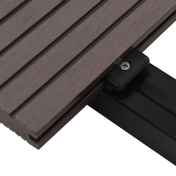 vidaXL massive terrassebrædder med tilbehør WPC 26 m² 2,2 m mørkebrun