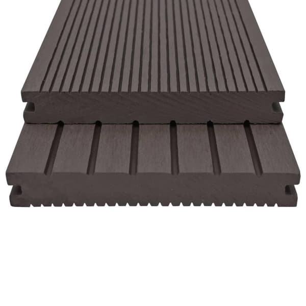 vidaXL massive terrassebrædder med tilbehør WPC 26 m² 2,2 m mørkebrun