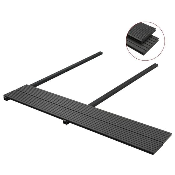vidaXL massive terrassebrædder med tilbehør WPC 16 m² 2,2 m sort