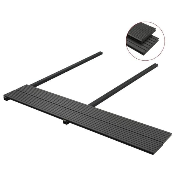 vidaXL massive terrassebrædder med tilbehør WPC 10 m² 2,2 m sort