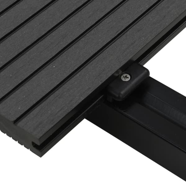 vidaXL massive terrassebrædder med tilbehør WPC 10 m² 2,2 m sort