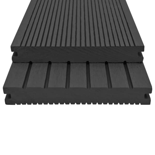 vidaXL massive terrassebrædder med tilbehør WPC 10 m² 2,2 m sort