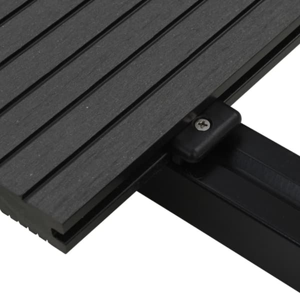 vidaXL massive terrassebrædder med tilbehør WPC 20 m² 2,2 m sort