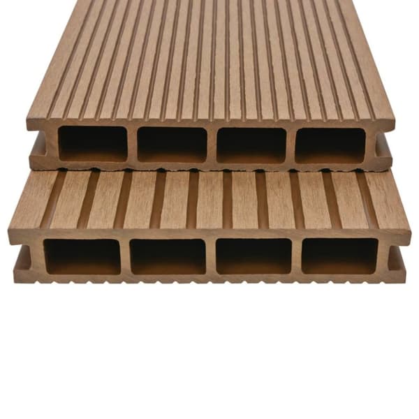 vidaXL WPC ihåliga golvplattor med tillbehör 26 m² 2,2 m teak