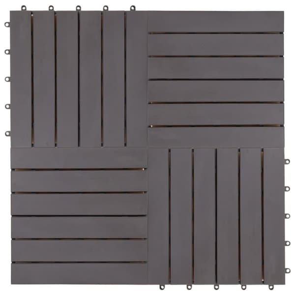 vidaXL Terrassebord 10 stk gråvasket 30x30 cm heltre akasie