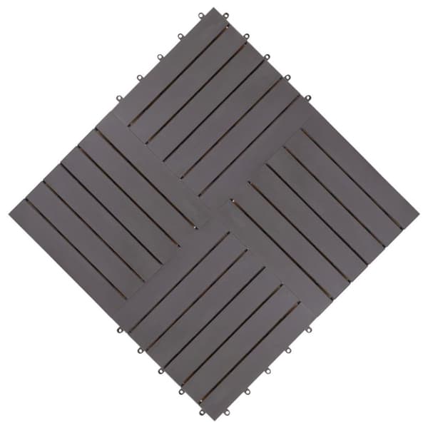 vidaXL Terrassebord 10 stk gråvasket 30x30 cm heltre akasie