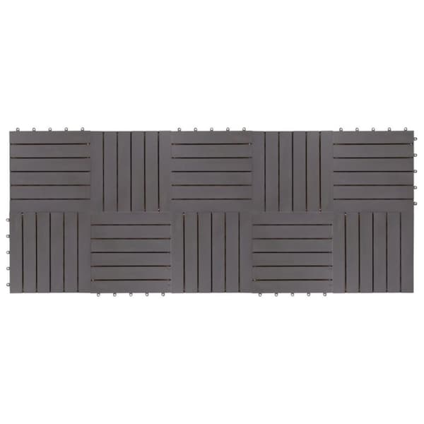 vidaXL terrassefliser 10 stk. 30 x 30 cm massivt akacietræ gråvasket