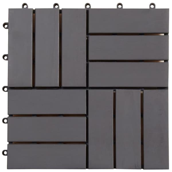 vidaXL terrassefliser 10 stk. 30 x 30 cm massivt akacietræ gråvasket