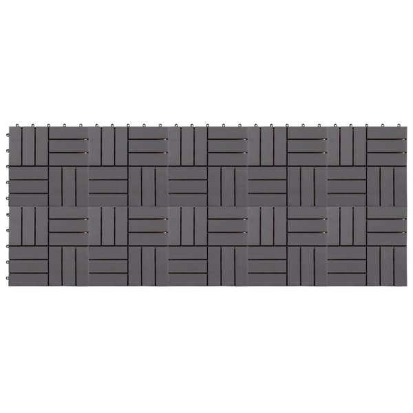 vidaXL terrassefliser 10 stk. 30 x 30 cm massivt akacietræ gråvasket